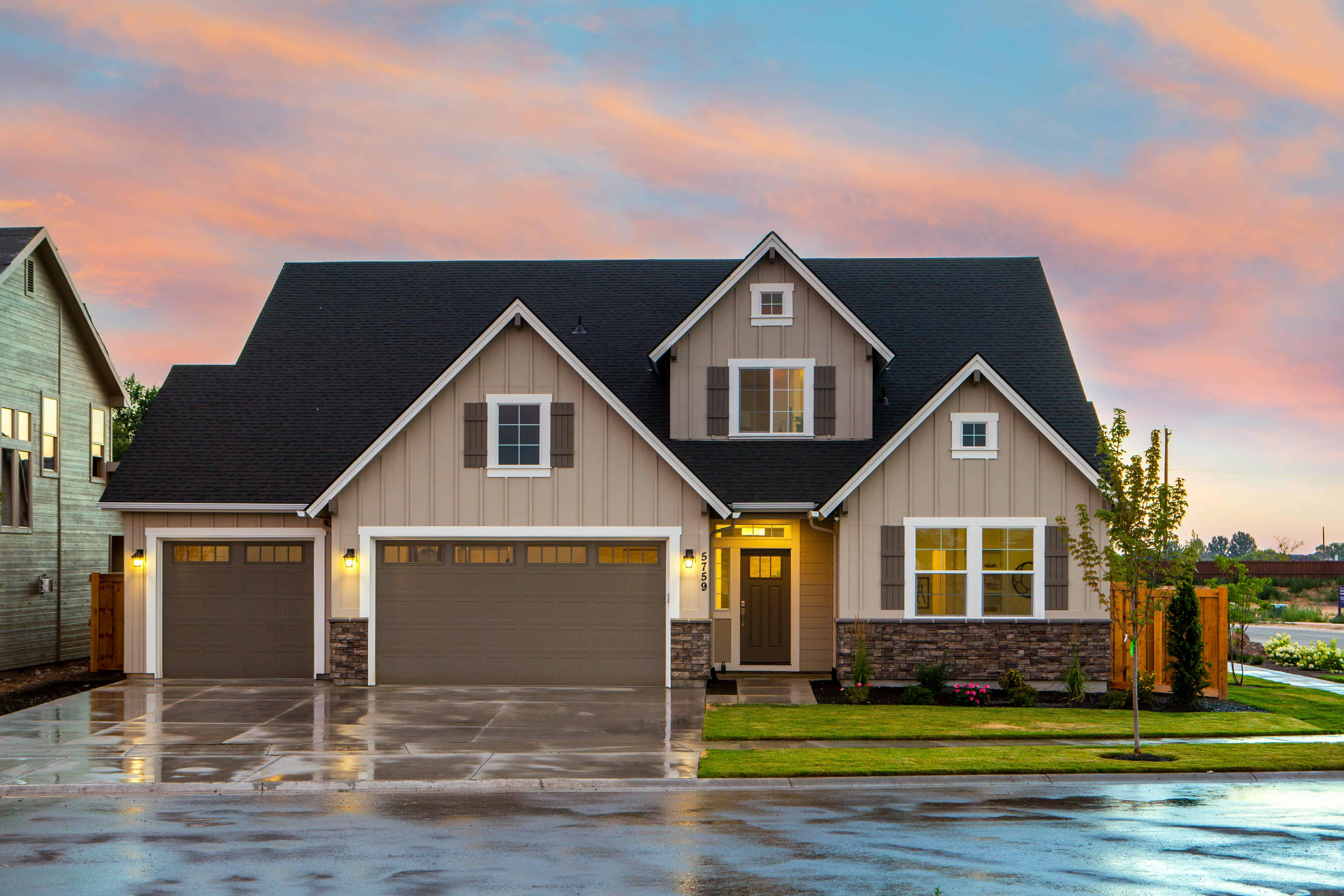 Home exterior at dawn